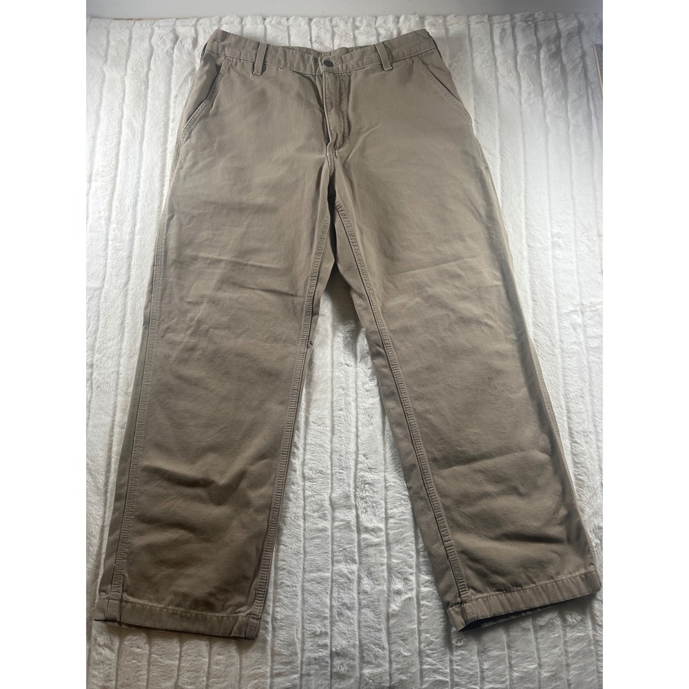 Carhartt B175 GKH Dungaree Fit Carpenter Pants‎ Workwear Khaki 34x30 Mens
